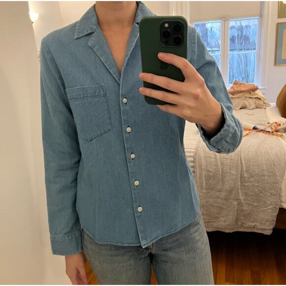 Shades of Grey by Micah Cohen Chambray Button Up Shirt Size XXS Casual Cotton - Picture 1 of 8